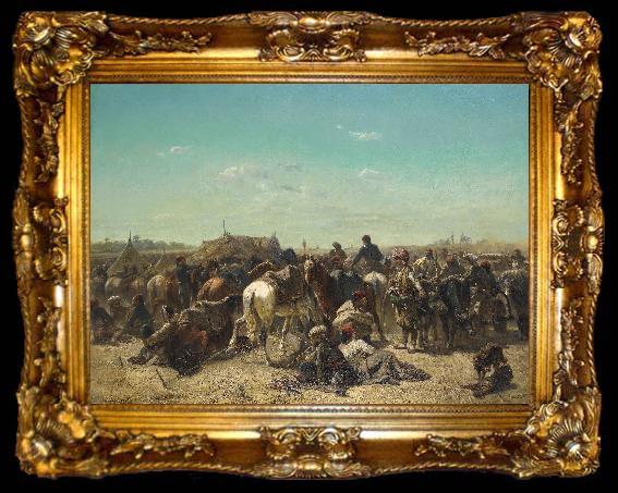 framed  Adolf Schreyer An Ottoman encampment, ta009-2